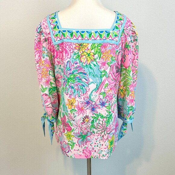 Lilly Pulitzer Madge Top Floral Blouse Size S - Picture 3 of 9
